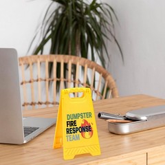 Funny Dumpster Fire Office Desk Decor Stand with Mirror Sarcastic Desk Gag Gi…
