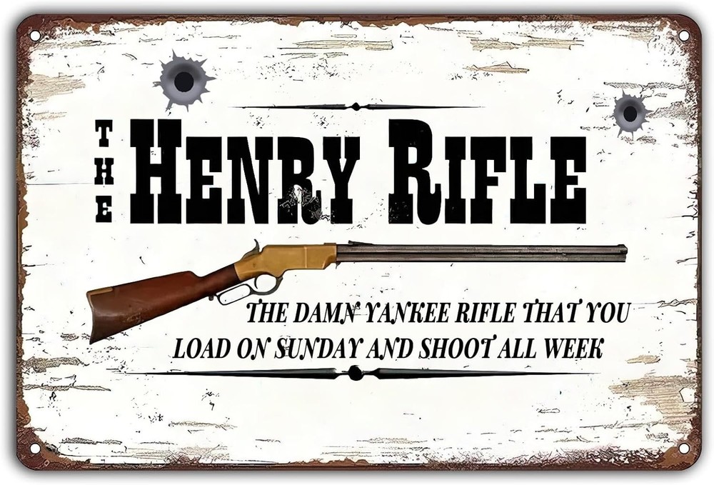 The Henry Rifle Decor Vintage Tin Metal Signs 8×12,Winchester Hunting Wall Art