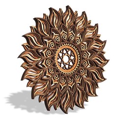 11.8 Inch Sun Wall Decor, Wooden Mandala Wall Art, Hollowed-out Sun Hanging S…