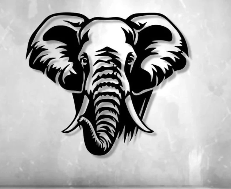 Majestic Elephant Metal Wall Art, Elegant Animal Decor, Rustic Home Gift