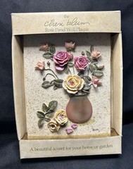 Cheri Blum “Rose Panel I” 3D Floral Wall Plaque NOS
