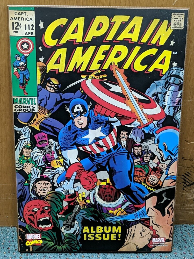 Captain America #112 Wooden/MDF Wall Plaque 13”x19” Used Album Issue