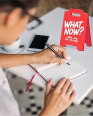 Durable ‘What Now?’ Desk Sign – Hilarious Office Decor for Colleagues & Bosses