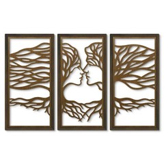 3 PCS Abstract Face Wall Art Set Modern Minimalist Line Decorative MDF Decor
