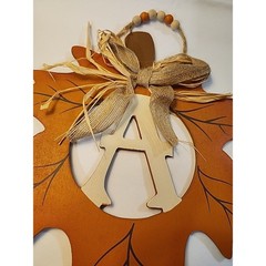 Harvest Monogram Fall Leaf Letter “A” Cutout Brown Hanging 12.75″ x 10.75″