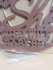 He or She What Will Baby Be? Hanging Lightweight Wooden Gender Reveal Sign
