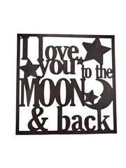 Metal Wall Art Love You to the Moon & Back Sign 15×15 Rustic Farmhouse Decor