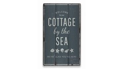 Cottage by the Sea Vintage Distressed Sign, Personalized Wood Sign