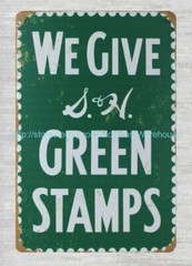 colourful metal wall art We Give S&H Green Stamps metal tin sign