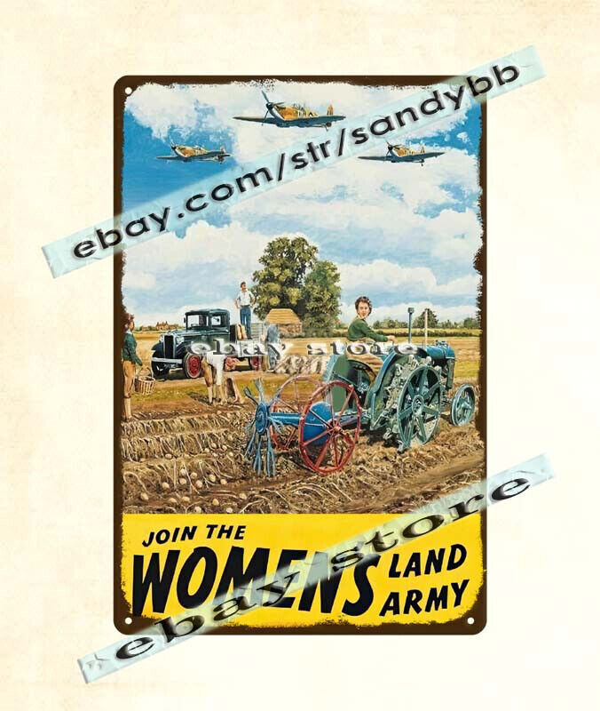 Join the womans land army farm equipment metal tin sign bedroom art lodge cafes