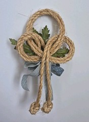 Vintage Country Cottage Wall Hanging Strawberries Flowers Twine Blue Granny