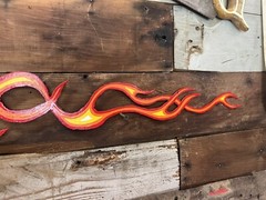 Flame Painted Pinstripe Artwork Hand Drawn Cut Sign Plasma Wall Art Man Saw