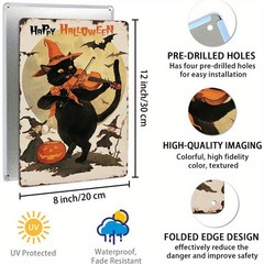 Vintage Halloween Tin Metal Signs Metal Iron Sign | Rustic UV Resistant