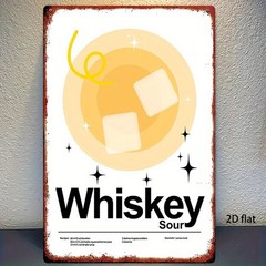 Metal Whiskey Sour Sign 8×12 Inches Wall Decor