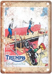 Vintage Motorcycle Poster 1950s Style Aluminum Sign 8×12 Funny Retro