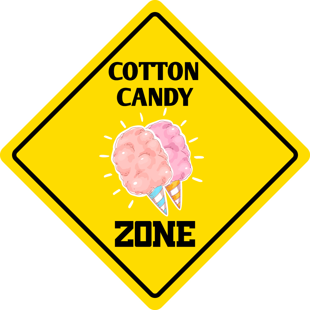 *Aluminum* Cotton Candy Zone Funny Metal Novelty Sign 12″x12″