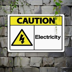 Metal Electricity Warning Plaque 20*30cm Unframed