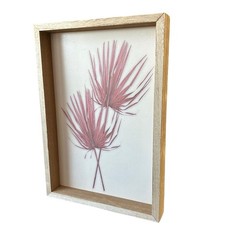 Wooden Framed Botanical Art Print Wall Decor 3D Shelf Sitter 13.5”x9.5” Boho