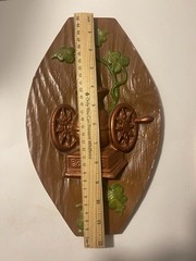 Set of 2 Vintage Plaster/Chalkware Coffee Kitchen Wall Plaques 7.5”x12” Decor