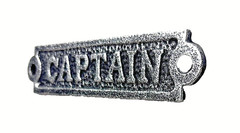 Captain Cast Iron Wall Plaque Sign Boat Home Rustic Silver Gift 5.25″