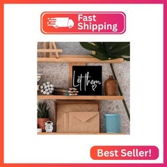 Nvotell Let Them Wooden Sign 6×6 Inches – Mental Health Quotes Wood Box Signs, L
