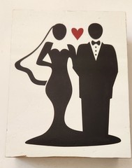 Bride & Groom Wood Block Sign – Decorative, Wedding