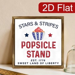 Stars And Stripes Popsicle Stand Cupcake Wooden Plaque Farmhouse Kitchen Decor