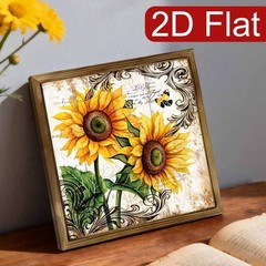 2D Sunflower & Butterfly Rustic Wooden Sign Charming Desktop Art Home Decoration