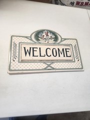 Welcome , Golf Player , Sign/Plaque , Heavy Ceramic , 13″X9″X1/2″