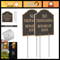 2 Pack 12×12 Inch No Trespassing Beware of Dog Sign – Reflective, Weatherproof M