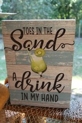 Toes In The Sand Wood Wall Hanging Christmas Gift, 15 1/2″, SNS-001
