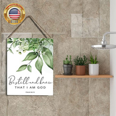Christian Inspirational Wall Art Be Still and Know That I Am God Wooden Hanging
