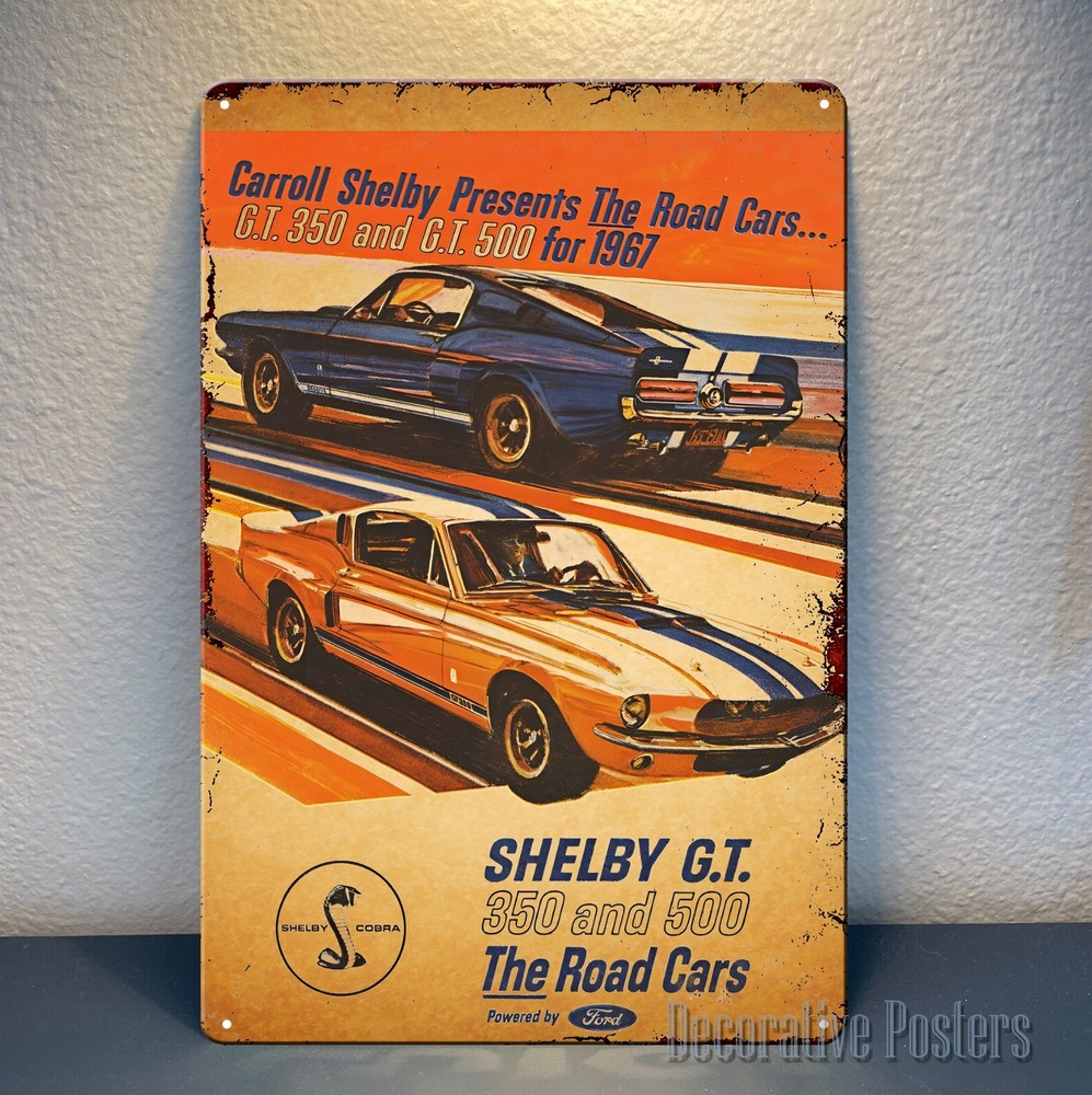 Ford Carroll Shelby gt500 1967 Car Metal Poster – Tin Sign – Size:20x30cm