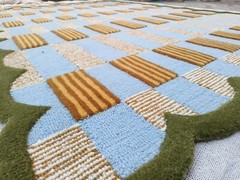 Anthropologie Matilda Goad & Co Light Green Handmade Tufted Woolen Area Rug 8×10