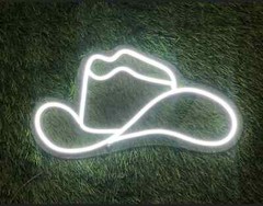 Cowboy Hat Neon Sign, Gift For Friend, Cowboy Hat With Name Sign.