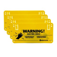 Plastic Electric Fence Warning Signs – 4 Pcs Yellow, 9.5 X 4.7 Inch, No Touching