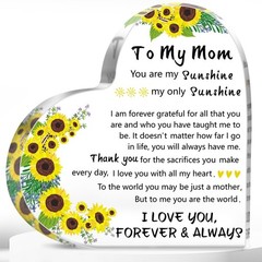 Mothers Day Mom Gifts for Wife from Daughter Son Husband, 5.9×5.9 inch Delica…