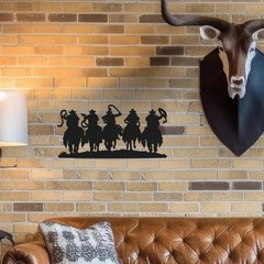 Metal Western Cowboy Wall Decor Vintage Cowboy Silhouette Room Decor for Home