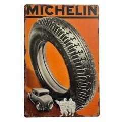 Michelin Man Tyre & Car Tin Sign for Shed Garage or Man Cave 30cm x 20cm