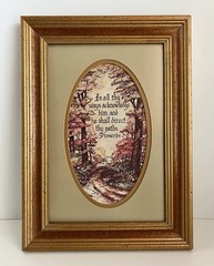 Vintage 70’s Proverbs 3:6 “In All Thy Ways…” Framed Art By Charles Humphrey 8×12