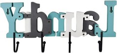 Rustic Wooden Laundry Sign Cutout Letters with Hooks Wall Mounted word decor