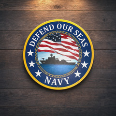 patriotic Navy “Defend Our Seas” Wall Plaque – 12”