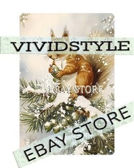 Winter Squirrel tin sign squirrel on snowy pine branch