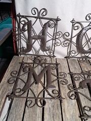 HOME Decorative Letter Squares Metal Frames 8.5×8.5″ Rustic Country #4755L469