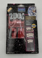 Millenium Lighted Sign Battery Operated Vintage 1999 Lemax Stand Alone Sign Post