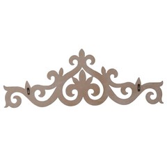 White Distressed Scroll Over The Door Decor 36 × 13 Inches, Wooden Wall Sculp…