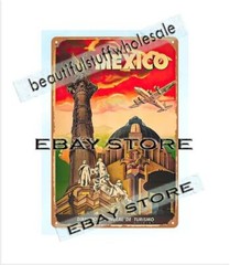 restaurant pub home walls Mexico vintage travel poster Poster metal tin sign
