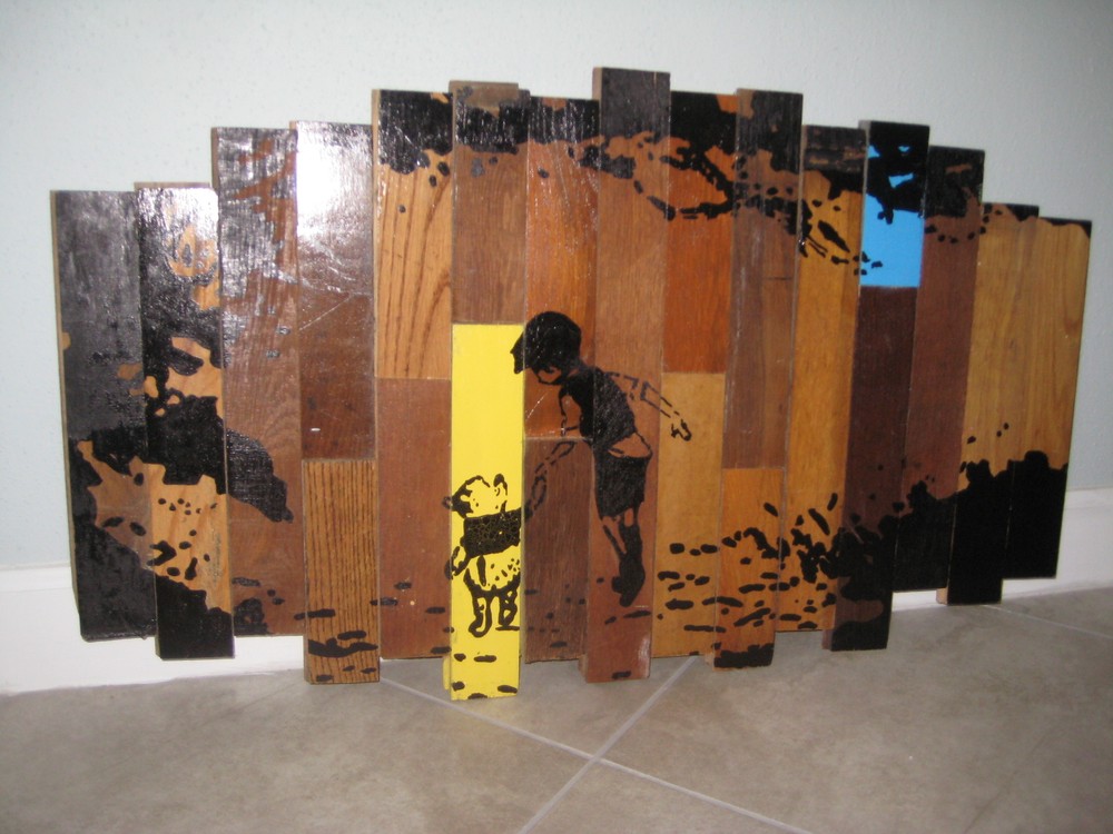 Hand Made WINNIE THE POOH Disney Wood Recycled Nursery Room Kid Art Decor USED