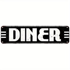 Vintage Diner Metal Wall Sign Retro 10.16×40.64cm Multi-Color