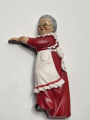 Mrs Santa Claus Christmas Door Corner Ledge Topper Grandma Holiday Decor Resin